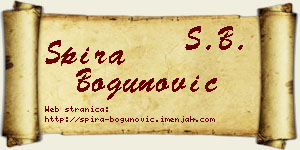 Spira Bogunović vizit kartica